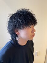 ニコ ヘアリラクゼーション(Nico hair relaxation)&nbsp;メンズカットスパイラルパーマウルフヘア黒髪20代30代