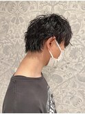 メンズカットへのこだわりとパーマ/アッシュブラック/前髪パーマ