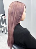 20代30代40代艶感ストレートピンクアッシュ透明感ロング