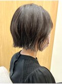 前下がりボブ 切りっぱなしボブ ショートボブ 縮毛矯正 髪質改善