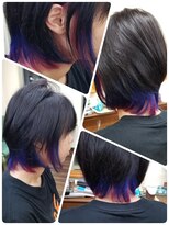 クリア 美容室&nbsp;パープル&ブルーのハイトーンカラー