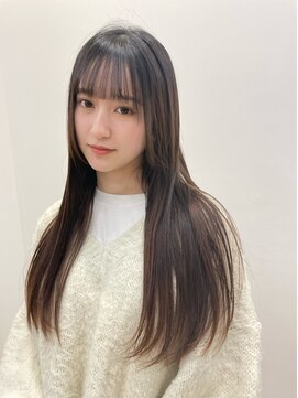 カノア(KANOA) ぱっつん前髪地毛風ストレート地毛風カラー暗髪レイヤーカット