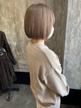 フルアヘッド(FULL A HEAD) イルミナカラーオリーブベージュ/ナチュラルボブ/髪質改善