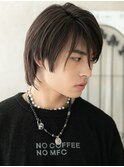 20代30代ダークアッシュ斜めバングいかつめメンズカットG南越谷
