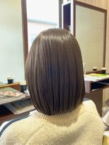 ヘアメイク アリエス 岩切店(HAIR MAKE aries) 透明感オリーブベージュボブ パツッとボブ 20代30代40代 仙台