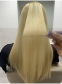 イメチェンブリーチ縮毛矯正ブロンドハイトーン
