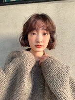 くしゃっとパーマボブ 似合わせカット顔周り顔まわり髪質改善