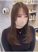 韓国風　前髪カット　艶髪　くびれ巻き　サイドバング