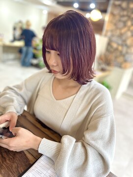 ロアバイチェリーコークウブ(Loa by CHERRY COKE ubu) 秋冬おすすめ/レッドブラウンボブ