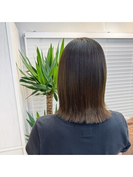 アオ 岡野 横浜(a-o) 【安藤貴志】暗髪グラデーションアッシュx外ハネボブ＊