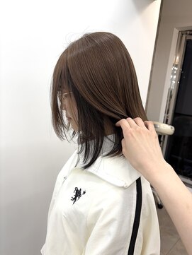 ディジョン(Dijon) 韓国顔まわりレイヤーカットグレージュオリーブベージュブラウン