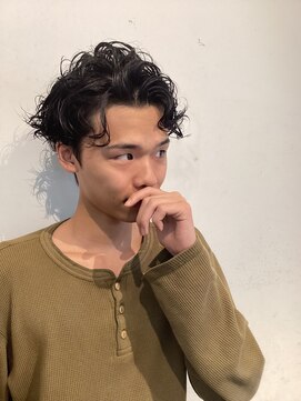 「メンズ× aco×パーマ」