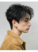 センターパート ダウンパーマ