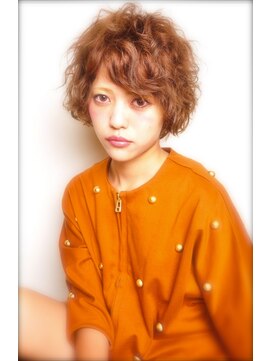 レンク(LENC) Coast.パーマ×ショートボブ×スポンテニアス×オレンジ★
