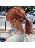 サマーオレンジ×簡単ポニーテール☆