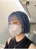 #アイスブルー#ブルーカラー#ボブスタイル#10代#20代#高知