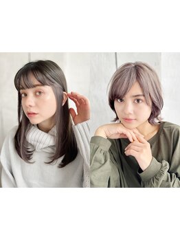 《大人気☆カット＋イルミナカラー￥8300》ブリーチなしでも透明感カラーに♪こなれ感で周りと差をつけて☆