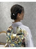 振袖ヘアアレンジシンプルシニヨン