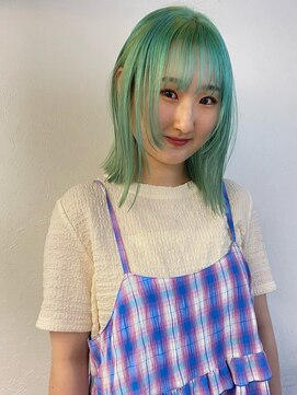ソイ 下北沢(soi) light green/切りっぱなしロブ/顔まわりレイヤー