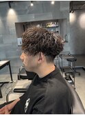 ラウンドマッシュ×波巻きパーマ
