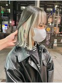 インナーカラー/レモンイエロー×グレージュカラー