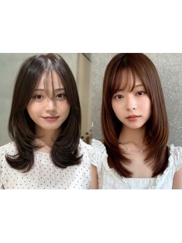 【カット+1stepトリートメント\4980】顔周りレイヤーカットで韓国ボブ☆内巻き/外巻きアレンジも自在[銀座]