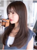 伸ばしかけロングレイヤーカット毛先パーマ顔周りカット