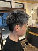 メンズショート　刈り上げ　白髪活かし