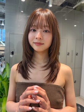 ノイ 銀座(noi) 顔周りレイヤーカットくびれヘアミルクティーベージュカラー韓国
