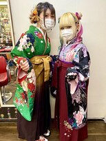 ヘアセットアップス(UP's) 卒業式☆『袴着付け＋ヘアセット』お友達と一緒にご来店♪(^○^)