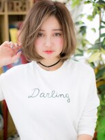 カバーヘア イヴ 戸頭店(COVER HAIR EVE)&nbsp;かきあげバングイヤリングカラー小顔ミニボブc5戸頭20代30代40代