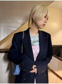 【blond】ケアブリーチ_ブロンドヘア_レイヤーボブ_ボブウルフ