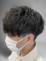 エール(Aile) MEN’SHAIRウルフアッシュブラックカルマパーマベリーショート