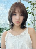 レイヤー ボブ ミディアム 顔まわり ウルフ 結べるボブ