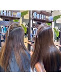 ツヤ髪ロング透明感＊縮毛矯正髪質改善＊ナチュラルブラウン
