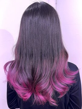 ブレイズヘアー(BLAZEhair) 【職場対策】エアタッチグラデーション×ピンク×ブリーチ2回