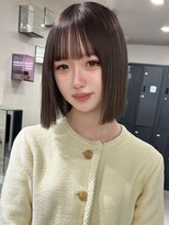 ベレーザ 渋谷神南(Beleza)&nbsp;14689オリーブグレージュ暗髪グレーアッシュ切りっぱなしボブ