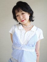 トナリ(tonari)&nbsp;レイヤーボブ 黒髪ショート ゆる巻きアレンジ【鹿児島中央駅】