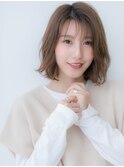 グレーブラウン切りっぱなし外ハネこなれボブX戸田公園30代40代