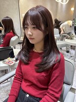 ジーナ 天神(Zina)&nbsp;ミディアムレイヤーカット/大人ガーリー/ダークアッシュ福岡天神