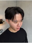 ショート刈り上げセンターパート韓国風スタイル