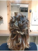 もこもこアレンジ/ヘアアレンジ/結婚式/謝恩会/パーティーヘア