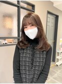 30代韓国ヘア大人可愛いお顔周りレイヤーカットベージュカラー