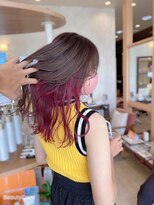 ヘアメイク ミチ 富田店(HAIRMAKE MICHI)&nbsp;MICHI 富田店　古作蓮】ピンクレッド　インナーカラー