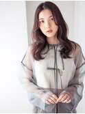 ゆるふわセンターパート×カシスブラウン