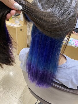 デザイニングヘアードゥ(designing hair Deux) ブルーバイオレットツートンインナーカラー 【インナーカラー】