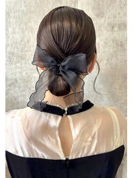 スタイル 横浜(STYLE) 結婚式お呼ばれタイトシニヨン／ヘアセット/カチモリ/アレンジ