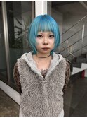ボブボブレイヤーアクアブルースカイブルーケアブリーチ