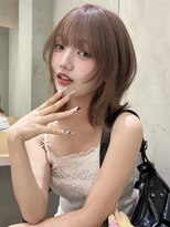 ロンドメリア 天神大名店(Lond Melia) 小顔に見せるミディアムヘア/韓国ヘア/ダブルカラー