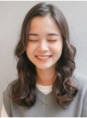 大人かわいいセミロング×パーマスタイル